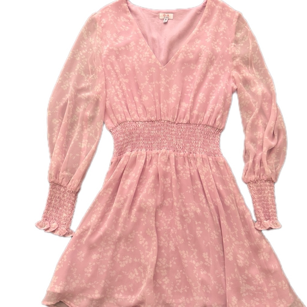 Pink Floral Long Sleeve Dress NWT
